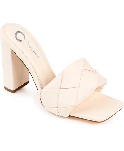 Journee Collection Women's Maysie Woven Square Toe Sandals