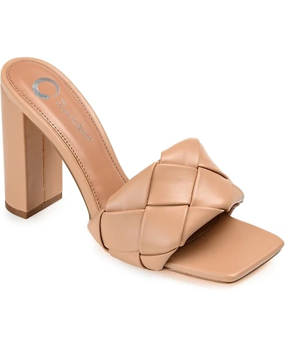 Journee Collection Women's Maysie Woven Square Toe Sandals