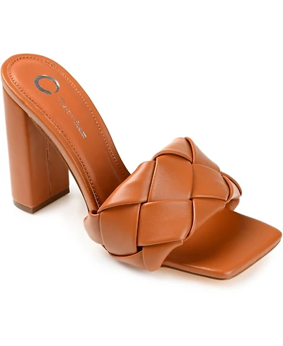 Journee Collection Women's Maysie Woven Square Toe Sandals