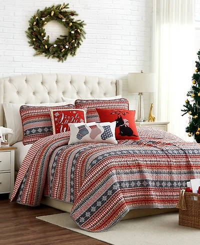 Southshore Fine Linens Cozy Cottage Holiday Reversible 6-Pc. Quilt Set, Full/Queen