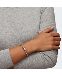 Swarovski Rose Gold-Tone Crystal Intertwining Double-Row Bangle Bracelet