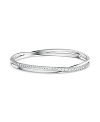 Swarovski Rose Gold-Tone Crystal Intertwining Double-Row Bangle Bracelet