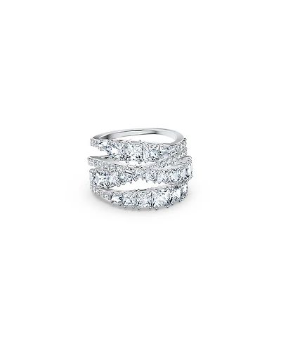 Swarovski Twist Wrap Rhodium Plated Ring