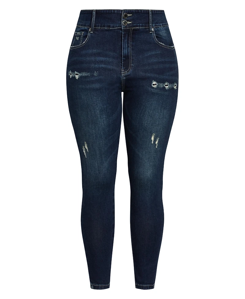 City Chic Women's Asha Baby Rip Skinny Jean