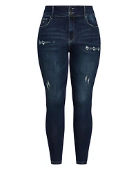City Chic Women's Asha Baby Rip Skinny Jean