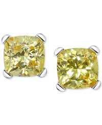 Cubic Zirconia Omega Back Stud Earrings in Sterling Silver