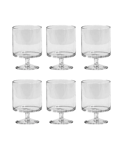 Abode Homewares Stacking Wine Premium Acrylic Goblet Glasses, Set of 6