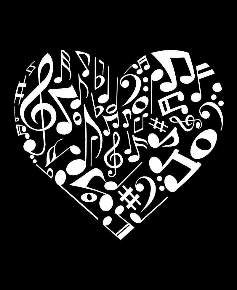 Women's V-neck Word Art Heart Notes T-shirt