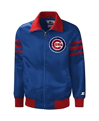 Men's Starter Royal Chicago Cubs The Captain Ii Full-Zip Varsity Jacket