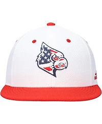 Men's Adidas White Louisville Cardinals On-Field Baseball Fitted Hat