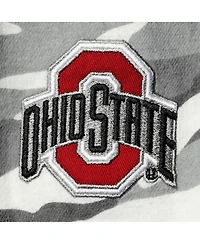 Women's The Wild Collective Gray Ohio State Buckeyes Camo Flannel Button-Up Long Sleeve Shirt