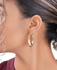 Sterling Forever V Drop Hoop Earrings