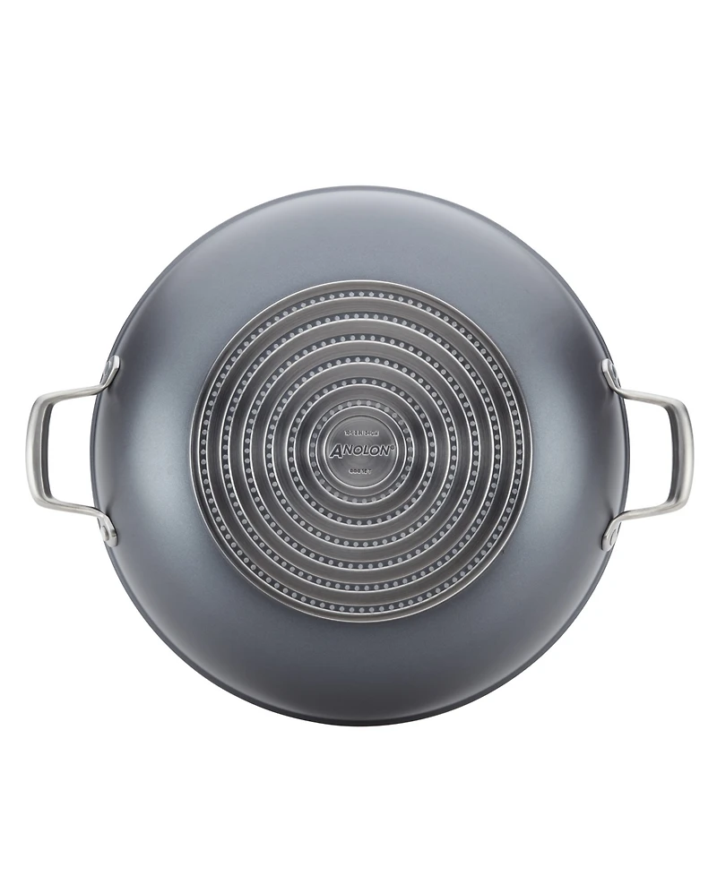 Anolon Accolade Forged Hard-Anodized Nonstick Wok with Lid, 13.5-Inch, Moonstone
