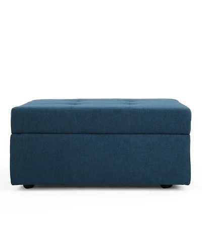 Chatsworth Contemporary Tufted Storage Ottoman with Rolling Casters