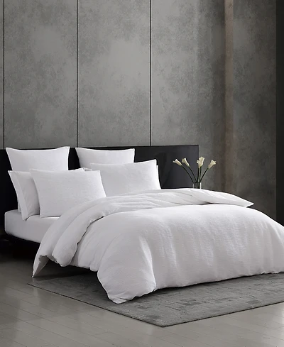 Vera Wang Solid Textured Pleats 3-Pc. Duvet Cover Set, Queen