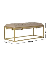 Riebe Contemporary Handmade Channel Stitch Ottoman Bench