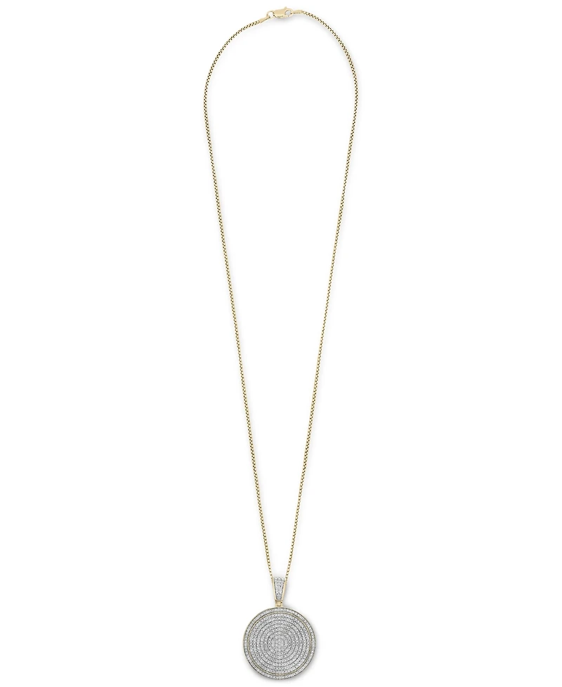Men's Diamond Circle 22" Pendant Necklace (1/2 ct. t.w.) in Sterling Silver (Also in Black Diamond)