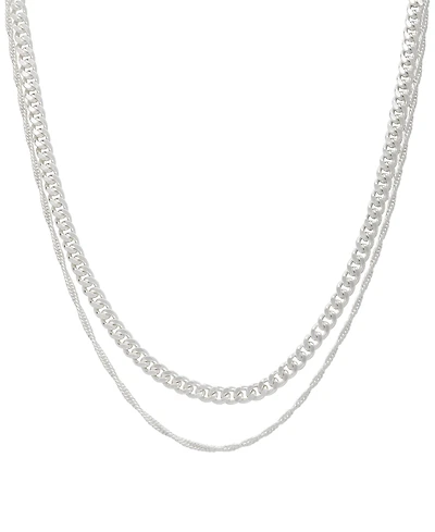 And Now This Women's Double Chain Necklace 16" + 2" extender and 18" + 2" extender