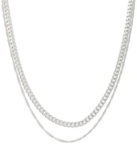 And Now This Women's Double Chain Necklace 16" + 2" extender and 18" + 2" extender
