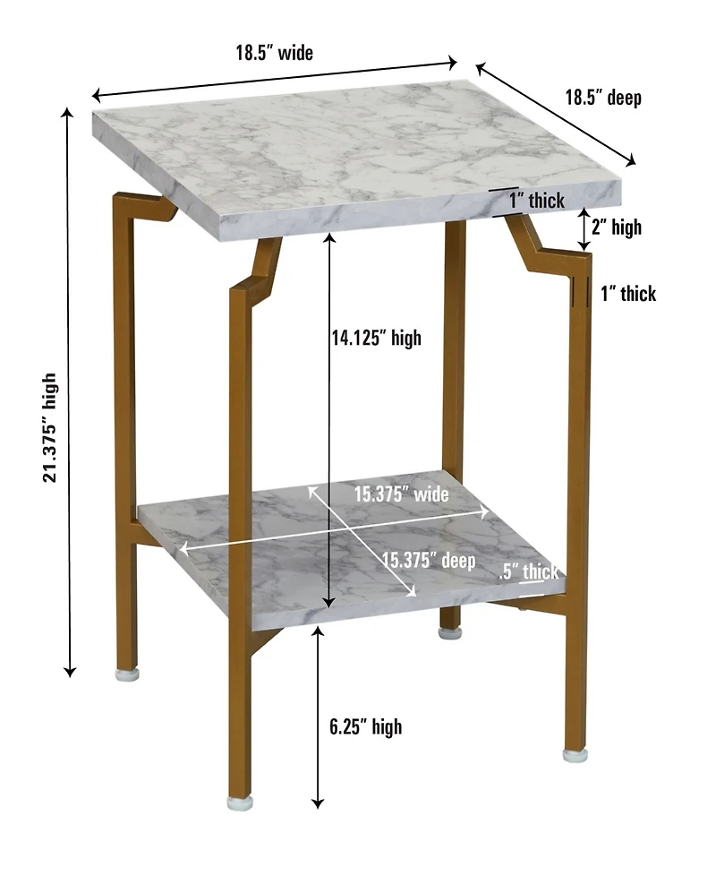 Crown Modern Marble Bed Side Table