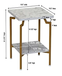 Crown Modern Marble Bed Side Table