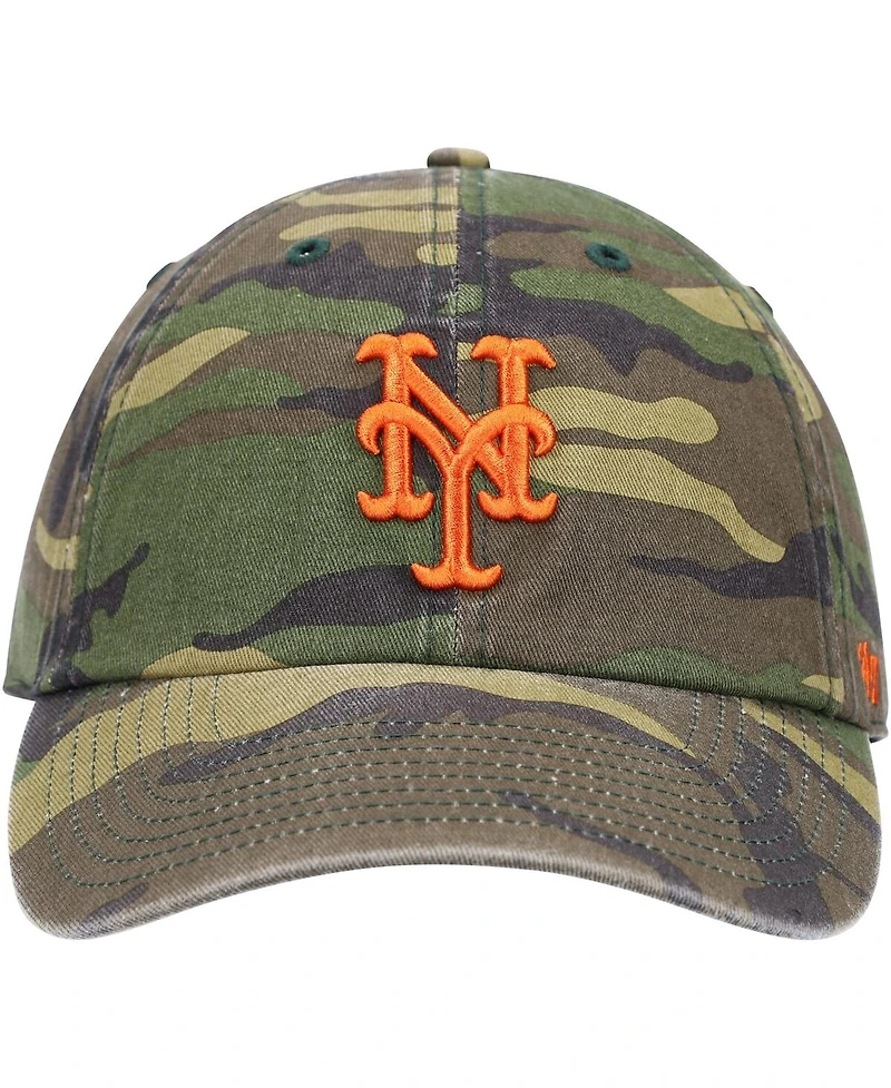 Men's '47 Camo New York Mets Team Clean Up Adjustable Hat