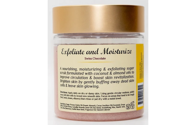 Omm Collection Emulsified Sugar Scrub – Swiss Chocolate 8oz