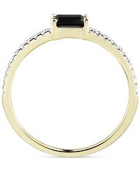 Onyx & Diamond (1/10 ct. t.w.) Stack Ring in 14k Gold