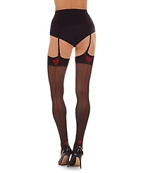 MeMoi Women's Heart Backseam Stockings