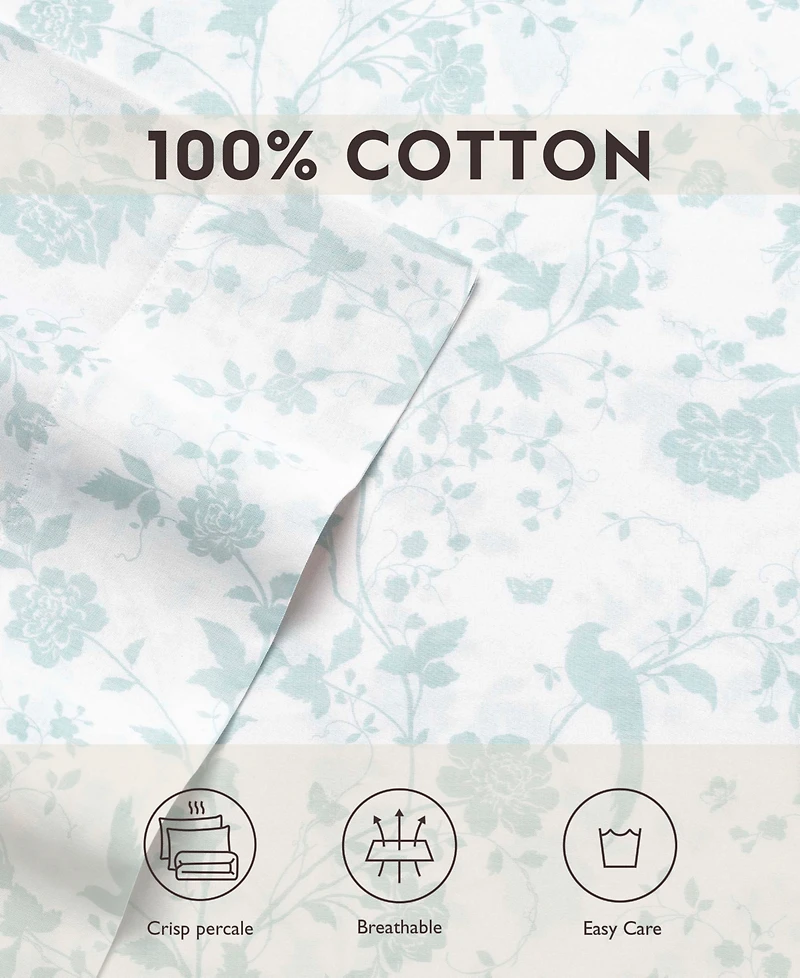 Closeout! Laura Ashley 300 Thread Count Cotton Sateen Pillowcase Pair, Standard