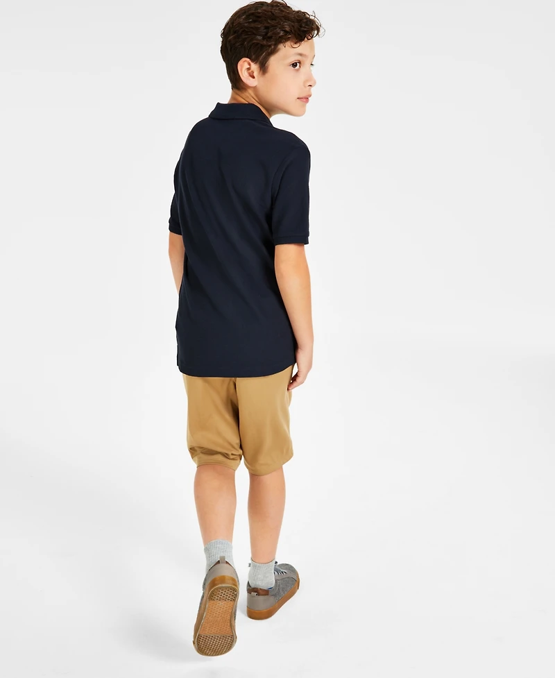 Nautica Big Boys Uniform Stretch Double Pique Polo