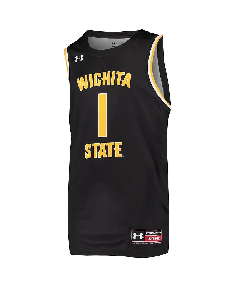 Big Boys Under Armour #1 Black Wichita State Shockers Replica Basketball Jersey