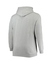 Men's Mitchell & Ness Heather Gray Chicago Bulls Hardwood Classics Big and Tall Throwback Pullover Hoodie