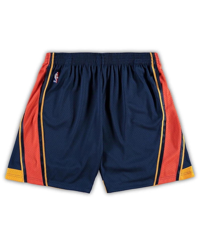 Men's Mitchell & Ness Navy Golden State Warriors Big and Tall Hardwood Classics Team Swingman Shorts