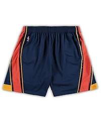 Men's Mitchell & Ness Navy Golden State Warriors Big and Tall Hardwood Classics Team Swingman Shorts