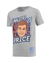 Big Boys and Girls Mitchell & Ness Mark Price Gray Cleveland Cavaliers Hardwood Classics King Of The Court Player T-shirt