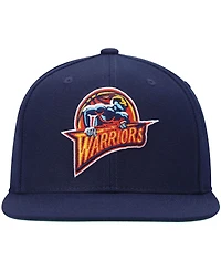 Men's Mitchell & Ness Navy Golden State Warriors Hardwood Classics Team Ground 2.0 Snapback Hat