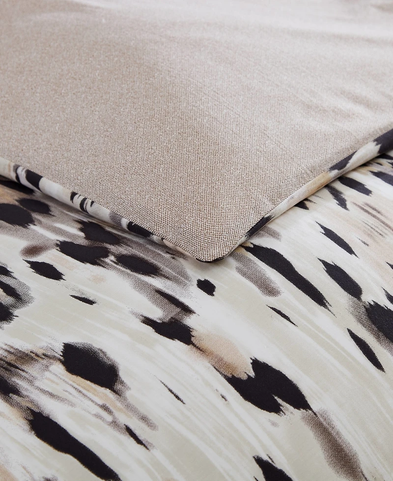 Kenneth Cole New York Abstract Leopard 3 Piece Comforter Set, Full/Queen