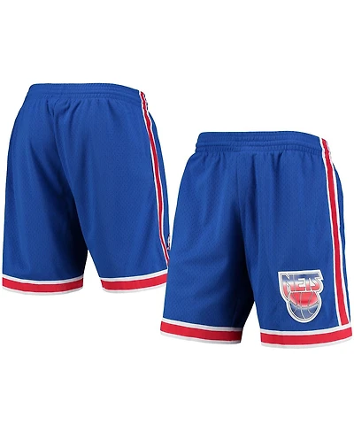 Men's Mitchell & Ness Blue New Jersey Nets Hardwood Classics Primary Logo Swingman Shorts