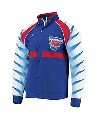 Men's Mitchell & Ness Blue New Jersey Nets Hardwood Classics Authentic Warm-Up Raglan Full-Zip Jacket