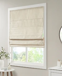 Madison Park Printed Faux Silk Light Filtering Roman Shade, Room Darkening Single Panel For Bedroom, Lightweight Window Shades Living Room,