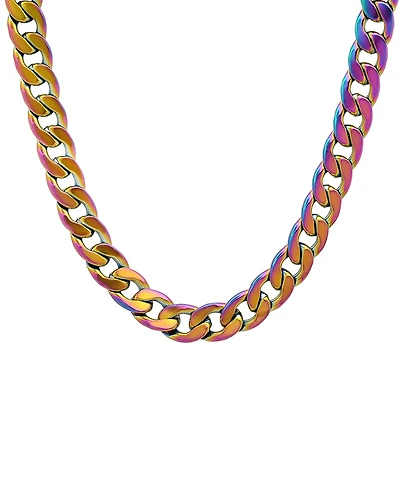 Steeltime Men's Ion Plating Stainless Steel Cuban Link Necklace