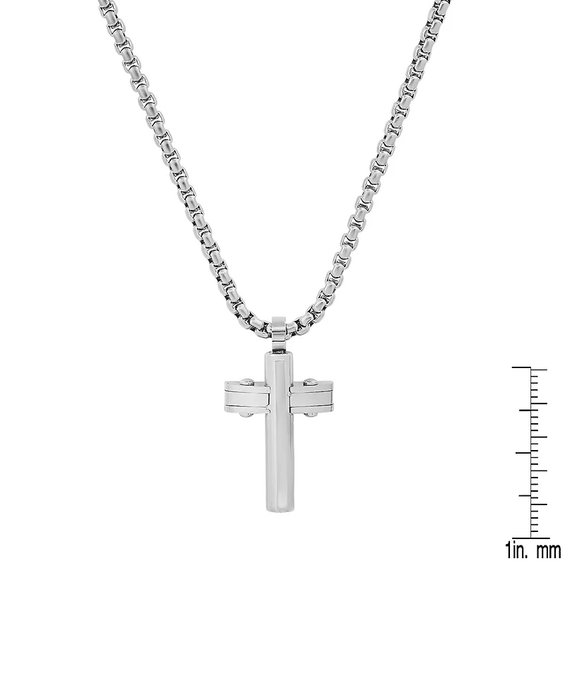 Steeltime Men's Stainless Steel Cross Pendant