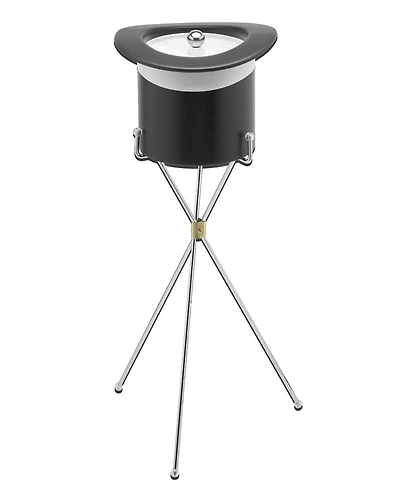 Top Hat Acrylic Cover Ice Bucket with Metal Stand and Chrome Band, 3 Quart