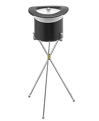 Top Hat Acrylic Cover Ice Bucket with Metal Stand and Chrome Band, 3 Quart