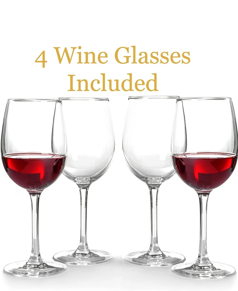 Retired Time To Wine Down Wall Mounted Wine Rack with Wine Glasses, Set of 5