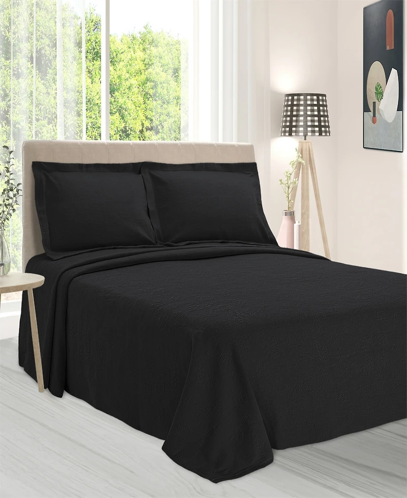 Superior 100% Cotton Paisley Matelasse All-Season 2-Piece Coverlet Set, Twin