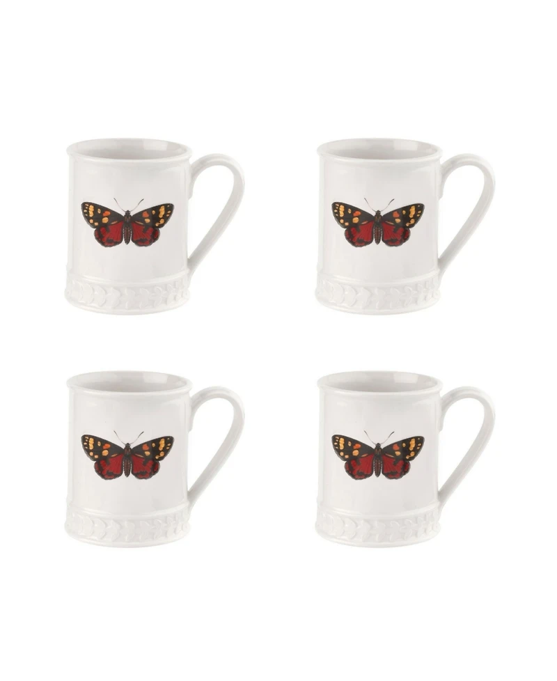 Portmeirion Botanic Garden Harmony Tankard Butterfly Mugs, Set of 4