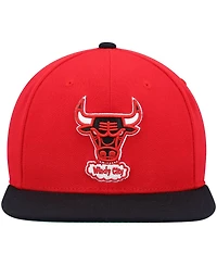 Men's Mitchell & Ness Red and Black Chicago Bulls Hardwood Classics Team Two-Tone 2.0 Snapback Hat