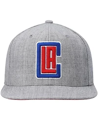 Men's Mitchell & Ness Heathered Gray La Clippers 2.0 Snapback Hat